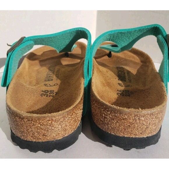 Birkenstock Gizeh Regular Fit Birko Flor Teal Jade Women US 5 (EU 36) Birko Flor - Picture 8 of 12